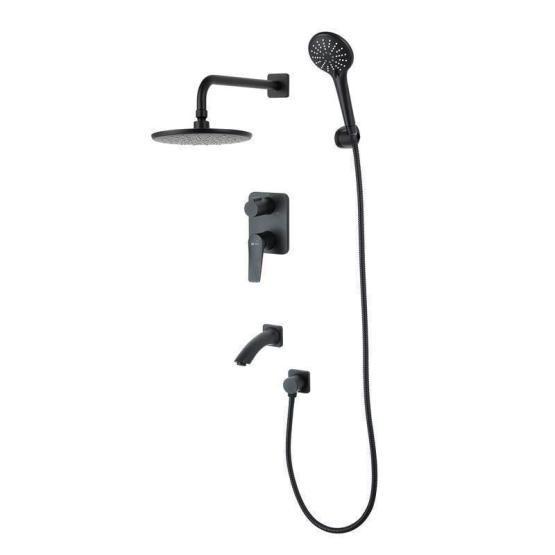 Душевая система Lemark Bronx LM3722BL для ванны и душа, встраиваемая , черный
