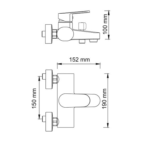 Смеситель для ванны WasserKraft Donau 5301 хром