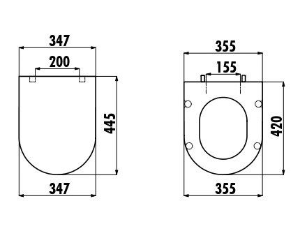 CREAVIT Крышка дуропласт с микролифтом LARA KC1603.01.0000E
