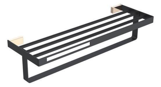 Полка для полотенец Boheme 10947-G-B Серия Q Gold & black