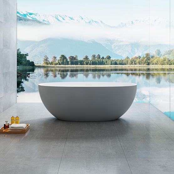 Ванна Vincea VBT-6S01MG 1700х750х550 Solid Surface серый/белый матовый