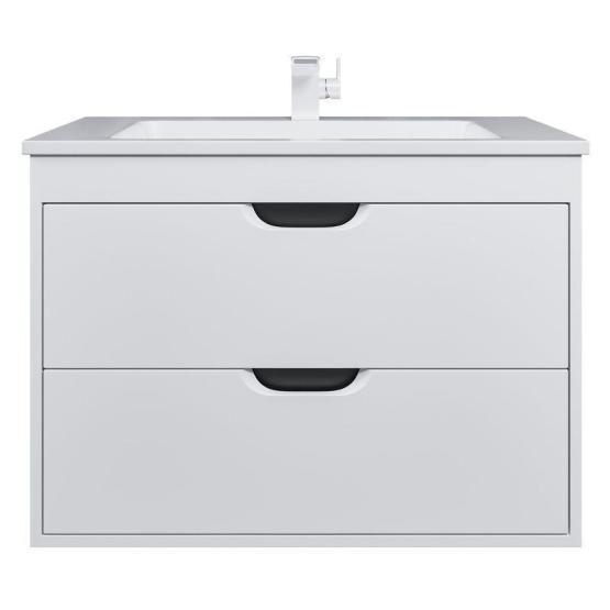 Тумба под раковину для ванной Uperwood Modul 80 см, подвесная, матовая, белая/графит