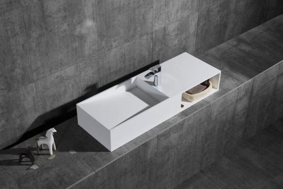 Раковина NT BAGNO NT502 Cagliari Left 1200x420 искусственный камень белый матовый