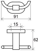Крючок двойной Ravak Chrome CR 100.00 X07P186