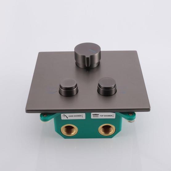 Встраиваемый смеситель Vincea для душа VSCV-421GM двухфункциональный, вороненая сталь