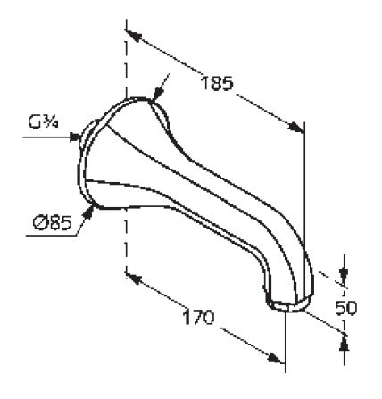 Излив Kludi Adlon 5140705 для ванны
