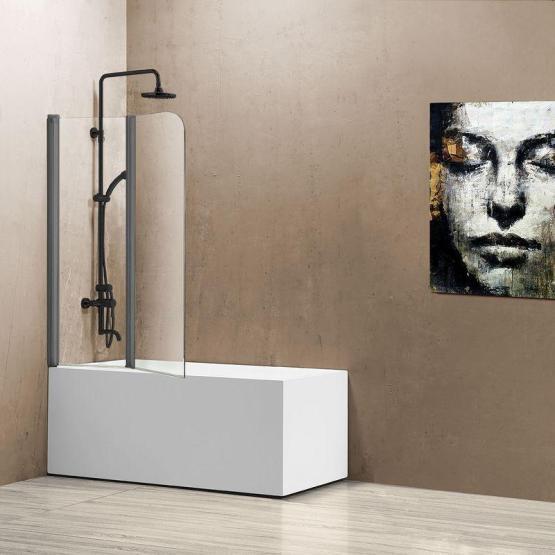 Душевая шторка Vincea VSB-12114CLGM, 1140*1400, вороненая сталь, стекло прозрачное