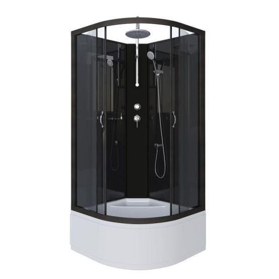 Душевая кабина Niagara NG-6508-14BKT 900х900х2100-2400 высокий поддон 40см стекло тонированное алюм черный