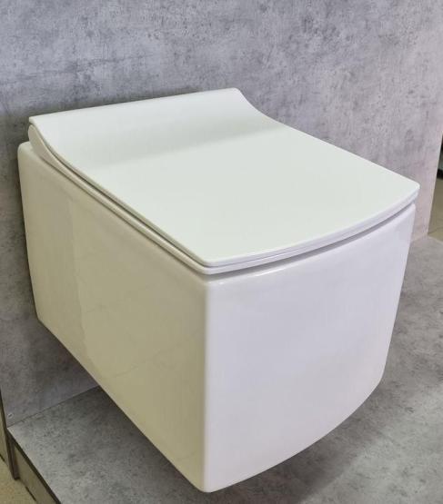 Унитаз Ceramalux 2022 подвесной безободковый сиденье микролифт белый 500x355x365