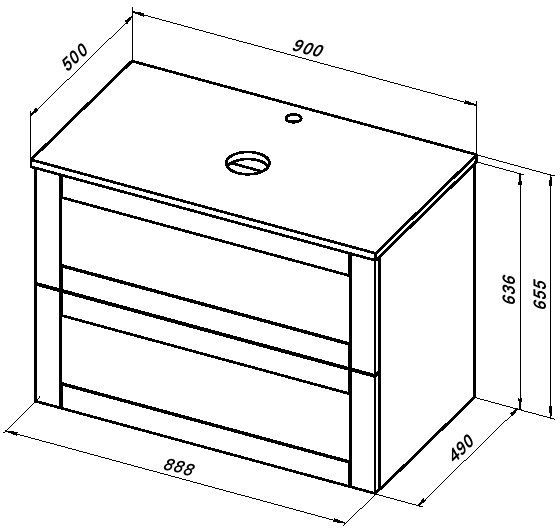 Столешница Aquanet Терра 90 маренго МДФ