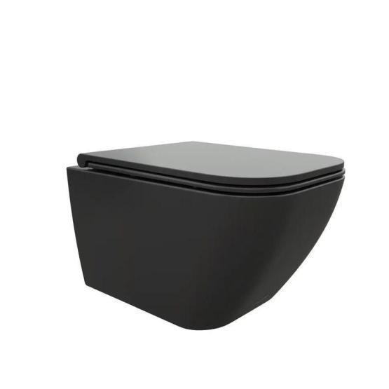 Унитаз Cerutti SPA MIMI Aria MB подвесной безободковый черный матовый CT8920 (510х350х355)