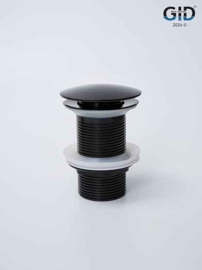 Металлический донный клапан Gid G-54BL без перелива черный глянцевый