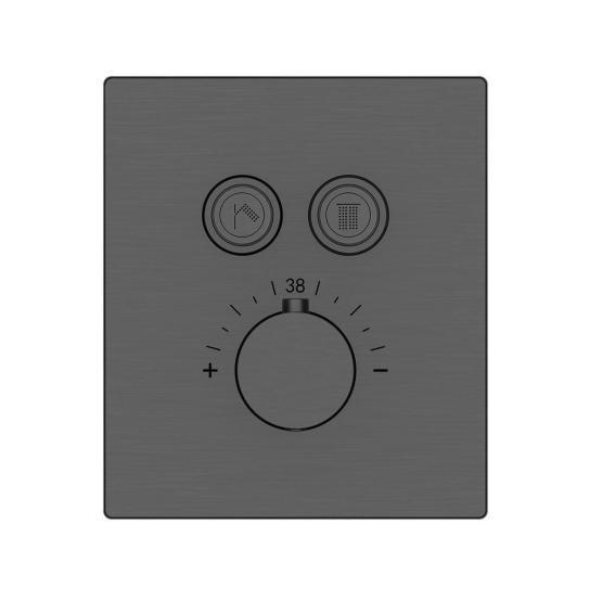 Встраиваемый смеситель Vincea для душа VSCV-321TGM двухфункциональный, термостатический, вороненая сталь