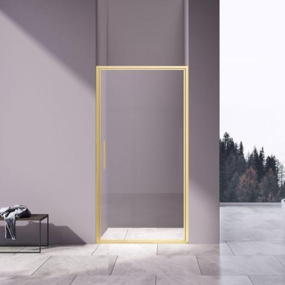 Душевая дверь Vincea Slim 8mm VDP-4SL900CLG, брашированное золото, стекло прозрачное