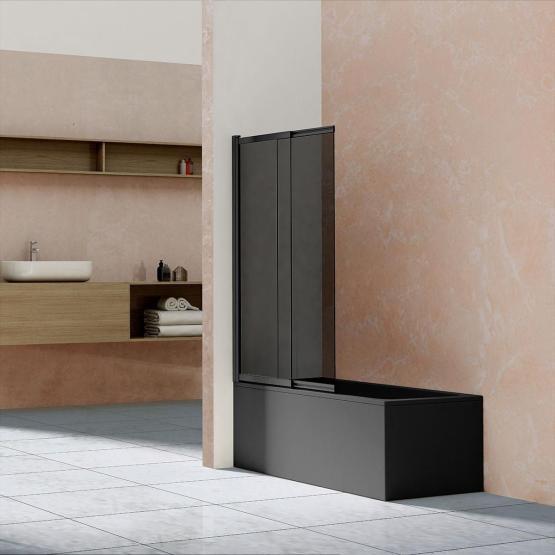 Шторка на ванну Vincea VSB-1E100CGB, 1000*1450, матовый черный, стекло тонированное