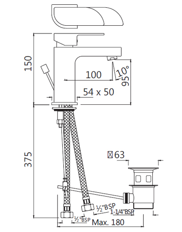 Смеситель для раковины Jaquar Alive ALI-CHR-85051B хром