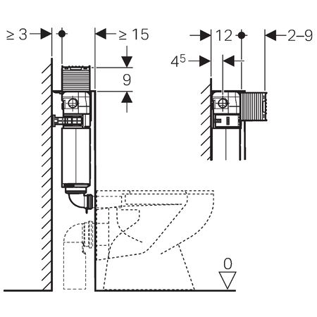Бачок скрытого монтажа GEBERIT 109.043.00.1 для приставного унитаза