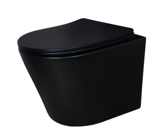 Унитаз Gid Tr2130bm 48 см подвесной безободковый микролифт черный матовый