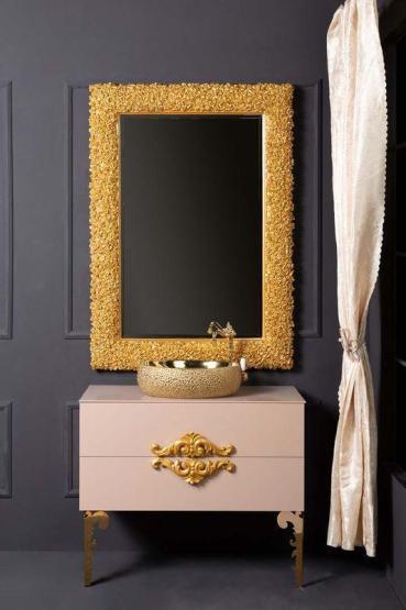 Зеркало Boheme Rose прямоугольное 100х140 539, золото без подсветки