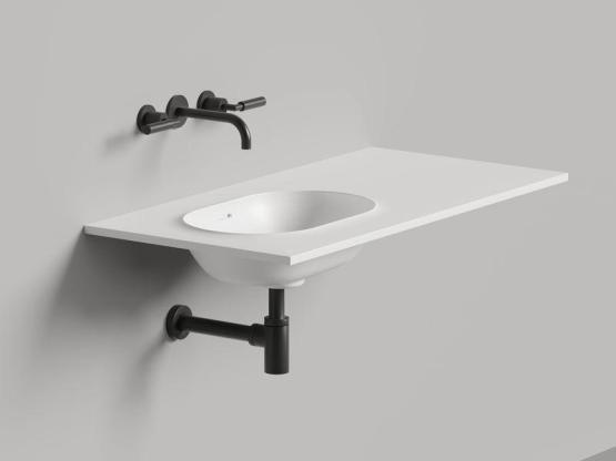 Раковина Salini ONDA EDGE OVAL S-Stone RAL полностью матовая 200x70 14022041MNF столешница без отв.смесителя