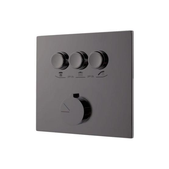 Встраиваемый смеситель Vincea для душа VSCV-431GM трехфункциональный, вороненая сталь