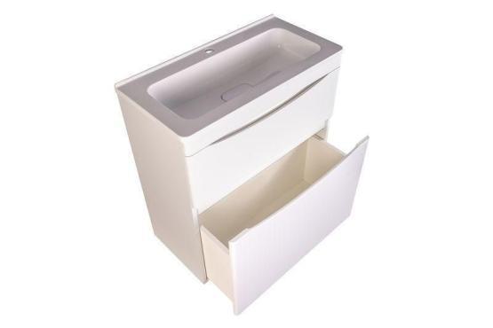 Тумба под раковину Style line El Fante напольная Бергамо мини 70 (2 ящ.) Люкс антискрейтч белый, PLUS