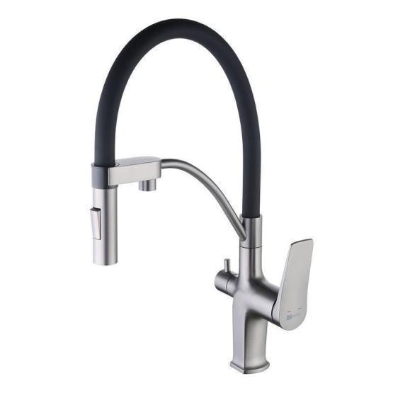 Смеситель Lemark Bronx LM3761GM для кухни с подключением к фильтру с питьевой водой , графит