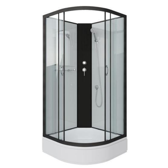 Душевая кабина Niagara NG-6703-14BK 800х800х2000 средний поддон 26см стекло прозрачное черные профиля