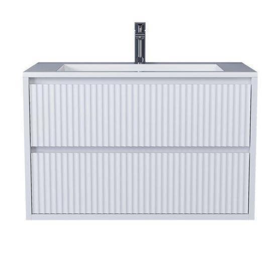 Тумба под раковину для ванной Uperwood Next Premium подвесная, 80 см, белая, 2 ящика