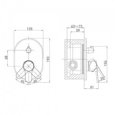 Смеситель для душа встраиваемый D&K Rhein Marx (DA1395801)