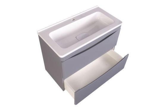 Тумба под раковину Style line El Fante подвесная Бергамо мини 70 (2 ящ.) Люкс антискрейтч серый, PLUS
