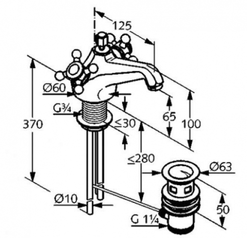 Смеситель Kludi Adlon 510124520 для раковины, латунь
