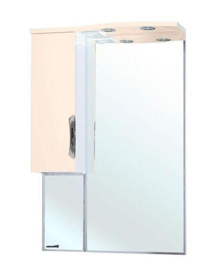 Зеркало-шкаф Bellezza Лагуна 65 L с подсветкой бежевый
