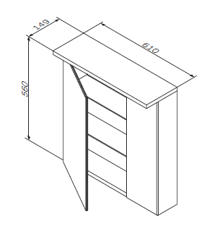 Зеркальный шкаф Am.Pm Spirit 2.0 M70AMCR0601WG 60 см с LED-подсветкой,цвет белый глянец,правый