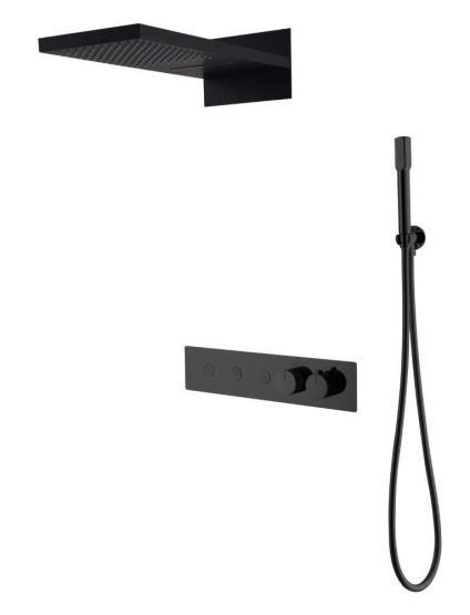 Душевая система Boheme FUSION 131-B с термостатом, трехпозиционная BLACK