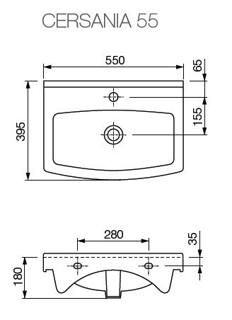 Раковина Cersanit Cersania S-UM-CE55/1-w подвесная CE 55 см