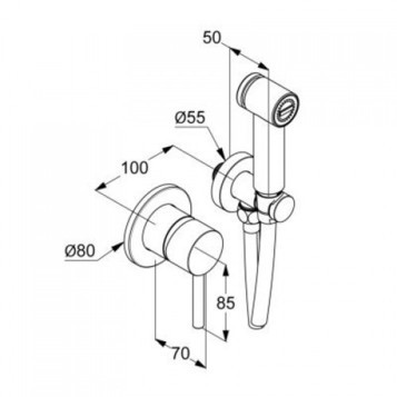 Гигиенический душ Kludi Bozz 389980576 со смесителем (4 в 1)