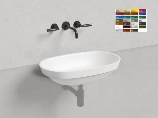 Раковина Salini MAREA 01 S-Sense покраска RAL глянцевая 65x39 1802101GF полувстраиваемая