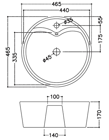 Раковина Jaquar JDS JDS-WHT-25935 47 см на столешницу