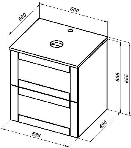 Тумба под раковину Aquanet Терра 60 маренго