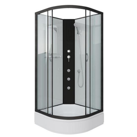 Душевая кабина Niagara NG-6701-14BKG 900х900х2000 средний поддон 26см стекло прозрачное черные профиля