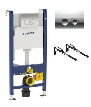458.124.21.1 Geberit Duofix Инсталляция для подвесного унитаза (3 в 1 с клавишей Delta21 хром глянец)