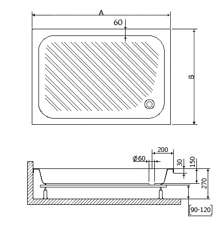 Поддон для душа RGW Acrylic 16180199-51 90x90 см