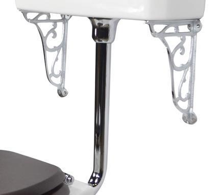 Низкая труба с механизмом слива 7078-CR, с боковой ручкой, с кронштейнами (2 шт.), цвет хром