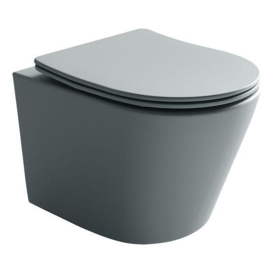 Унитаз Ceramicanova Balearica CN6000MH Антрацит Матовый безободковый Подвесной дюропласт микролифт