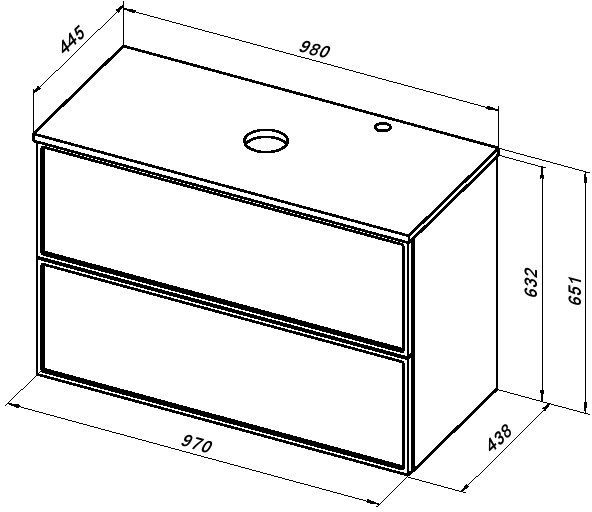 Столешница для раковины Aquanet Арт 100 маренго МДФ