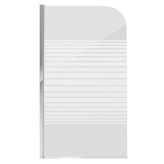 Шторка для ванны GROSSMAN GR-100P (140*80) алюминиевый профиль, стекло полосатое 6мм