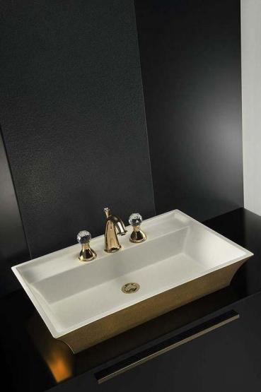 Накладная раковина Boheme Neoart 803 прямоугольная золото 67х45