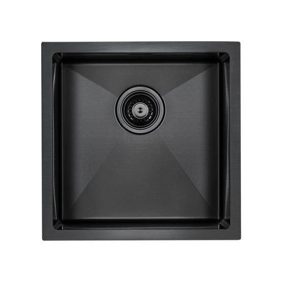 Кухонная мойка Paulmark ALLER PM904444-GM вороненая сталь 440х440мм нерж. Сталь