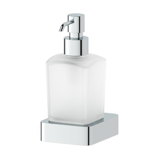 Держатель с дозатором жидкого мыла матовое стекло;  ARTWELLE Regen 8333 хром